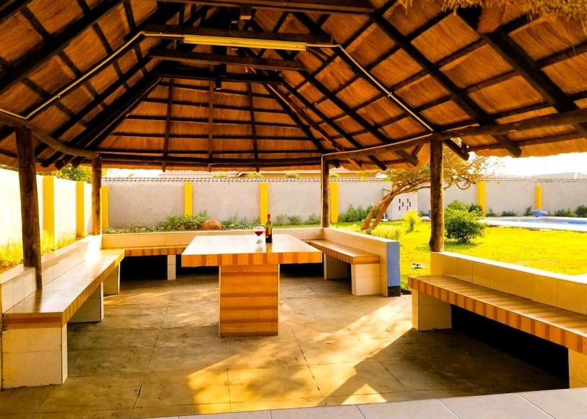 Outdoor banquet area