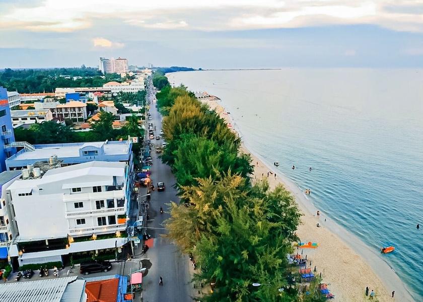 Phetchaburi Province Cha-am Aerial view