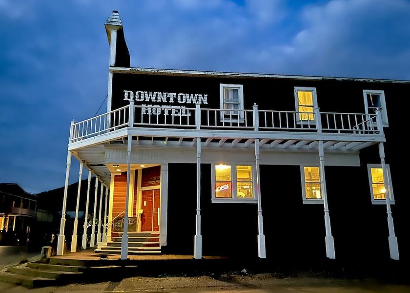 Yukon Dawson City Front of property - evening/night