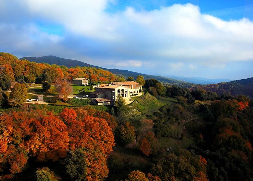 Catalonia Sant Aniol de Finestres Aerial view