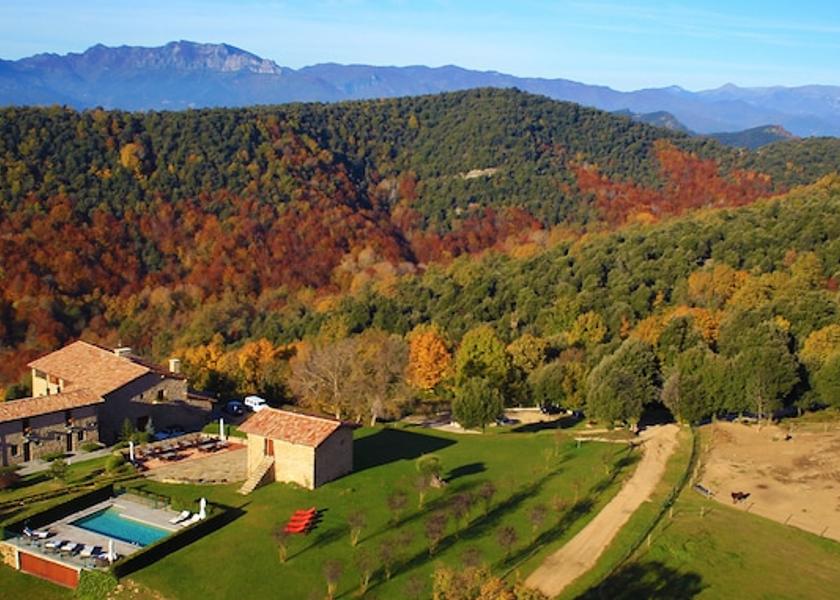 Catalonia Sant Aniol de Finestres Aerial view