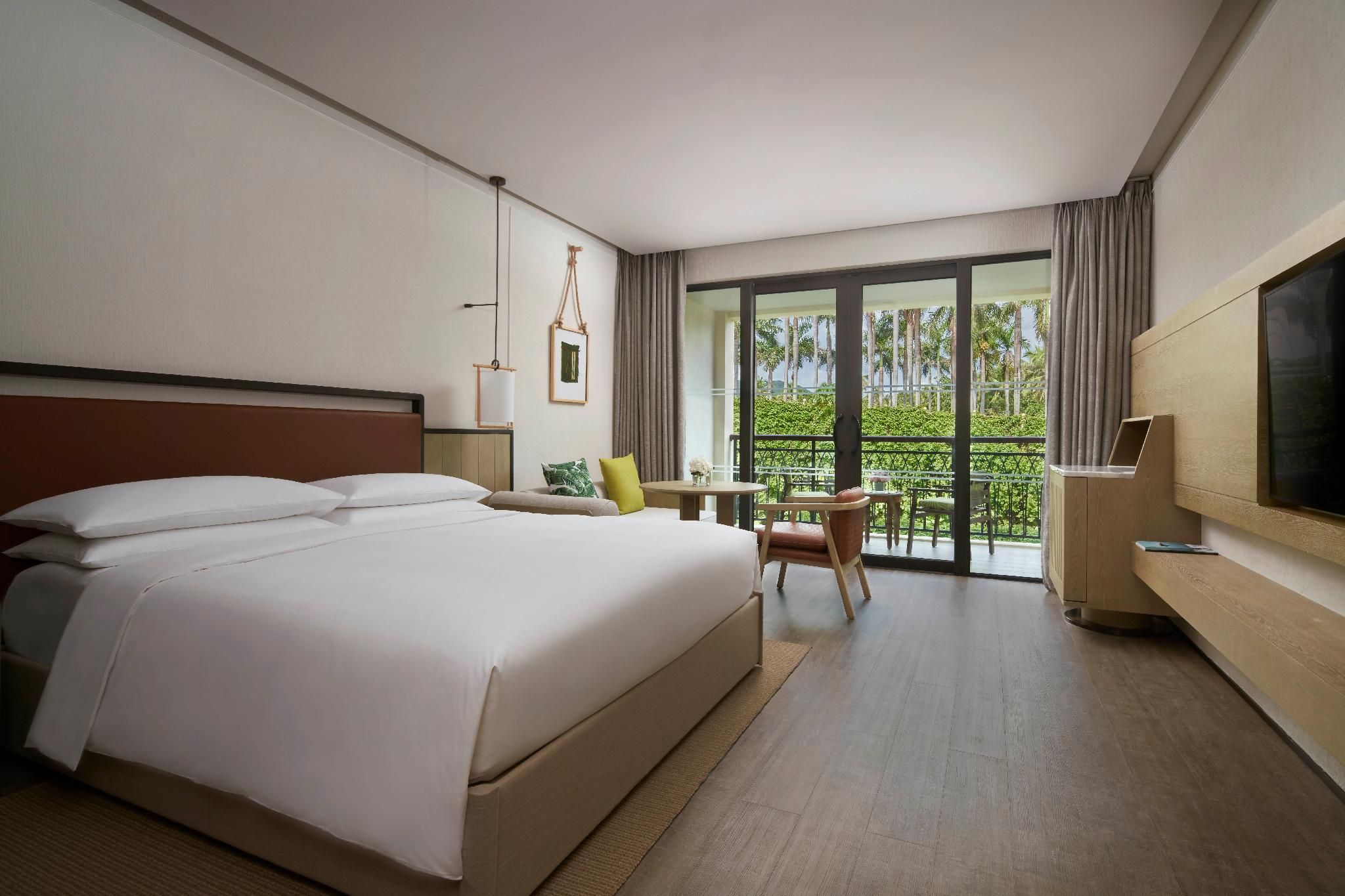 deluxe room, guest room, 1 king, limited view, balcony