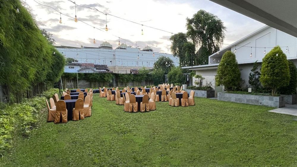 Outdoor banquet area