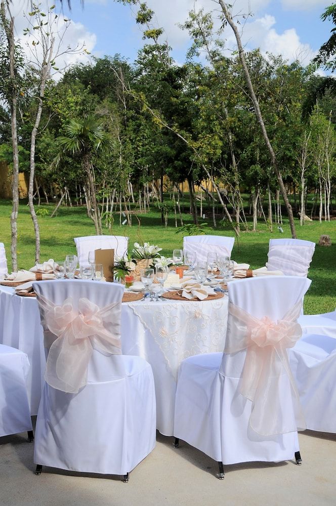 Outdoor banquet area