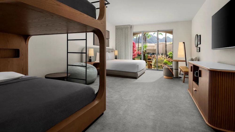 1 King Bed Accessible Roll-In Shower Bunk Beds Family Room