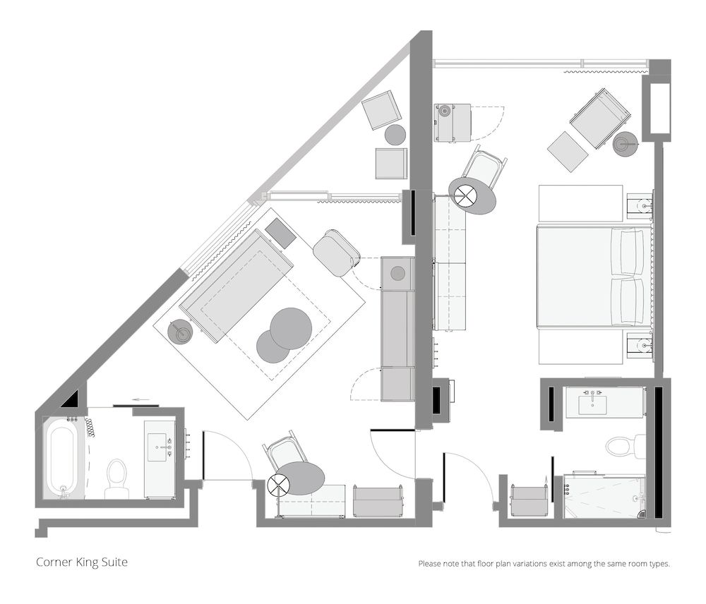 Suite, 1 King Bed with Sofa bed, Corner