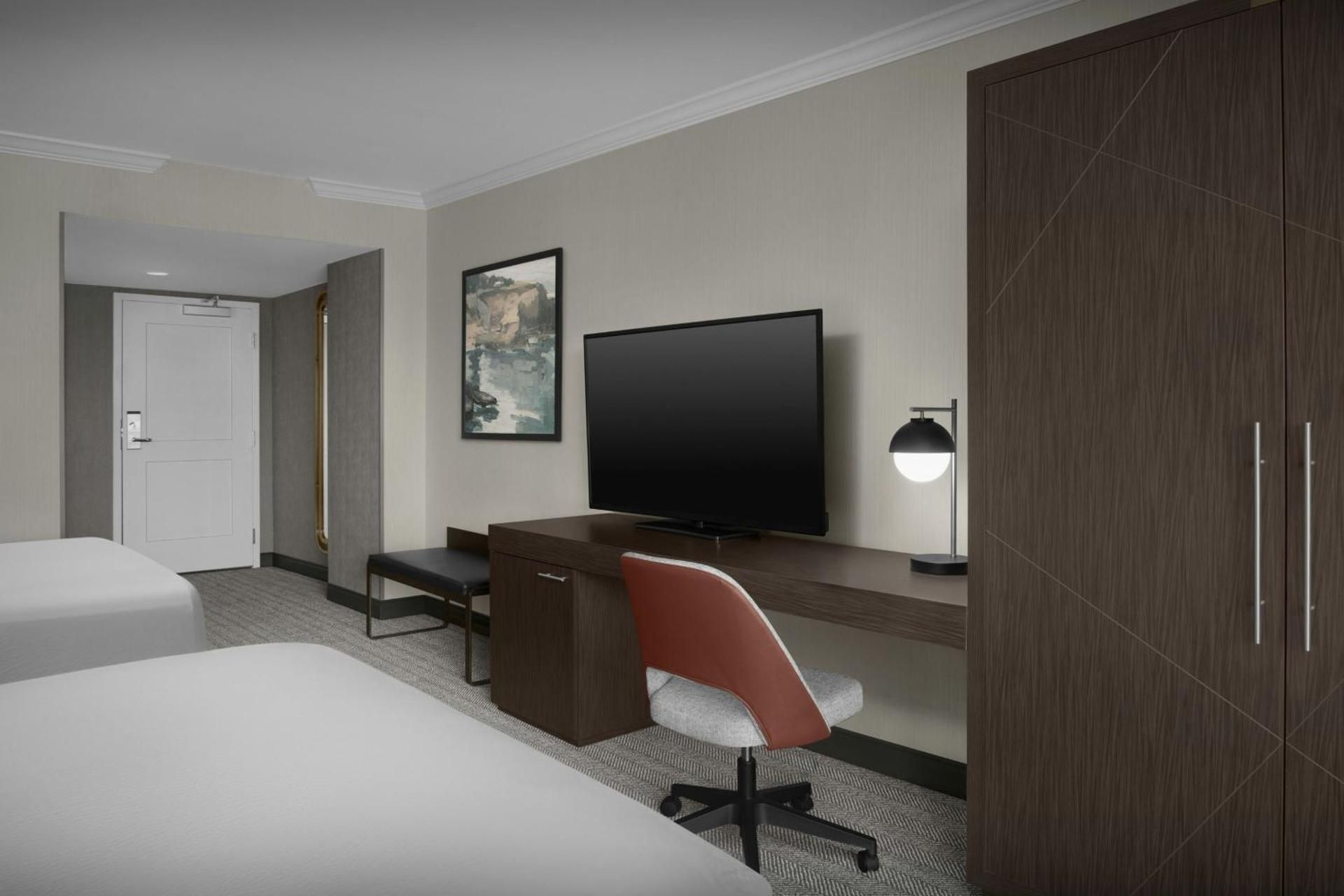 Standard Double Guest Room with Roll-In Shower and City View - Mobility/Hearing Accessible