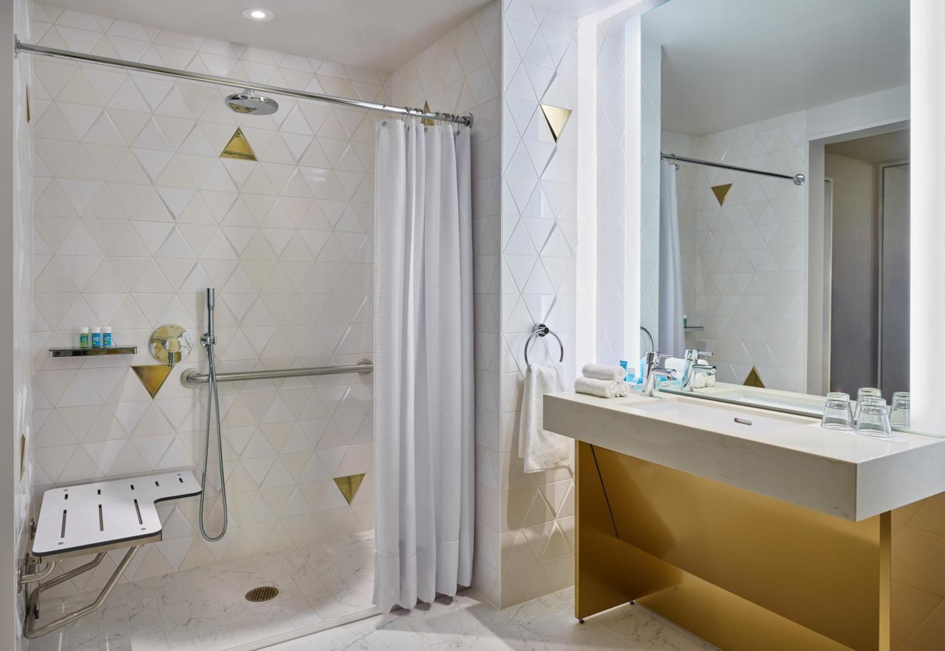 Standard Double Room with Two Double Beds and Roll-In Shower - Mobility and Hearing Accessible