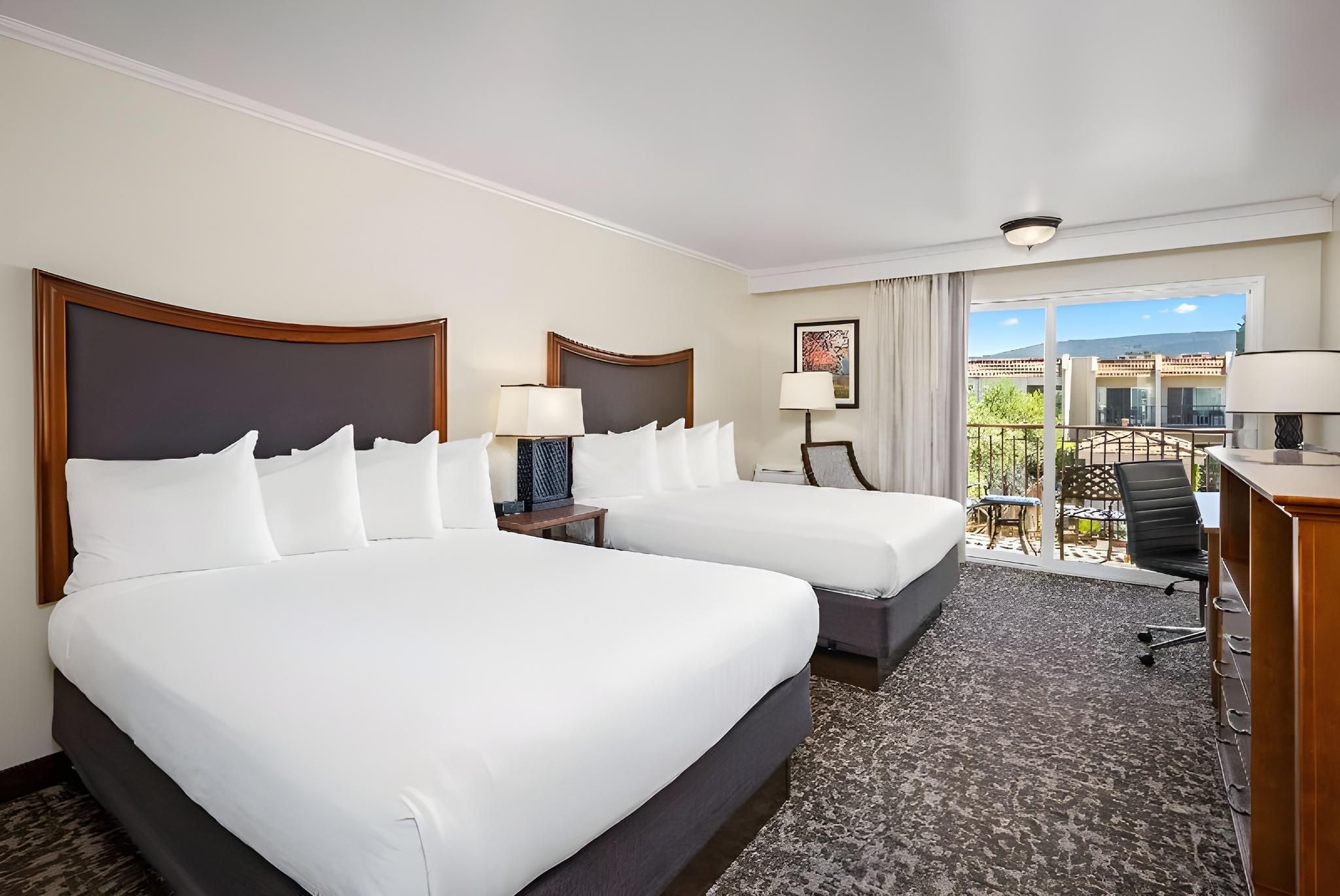 2 Queen Beds, Non-Smoking, Balcony, High Speed Internet Access, Refrigerator, Coffee Maker, Iron And