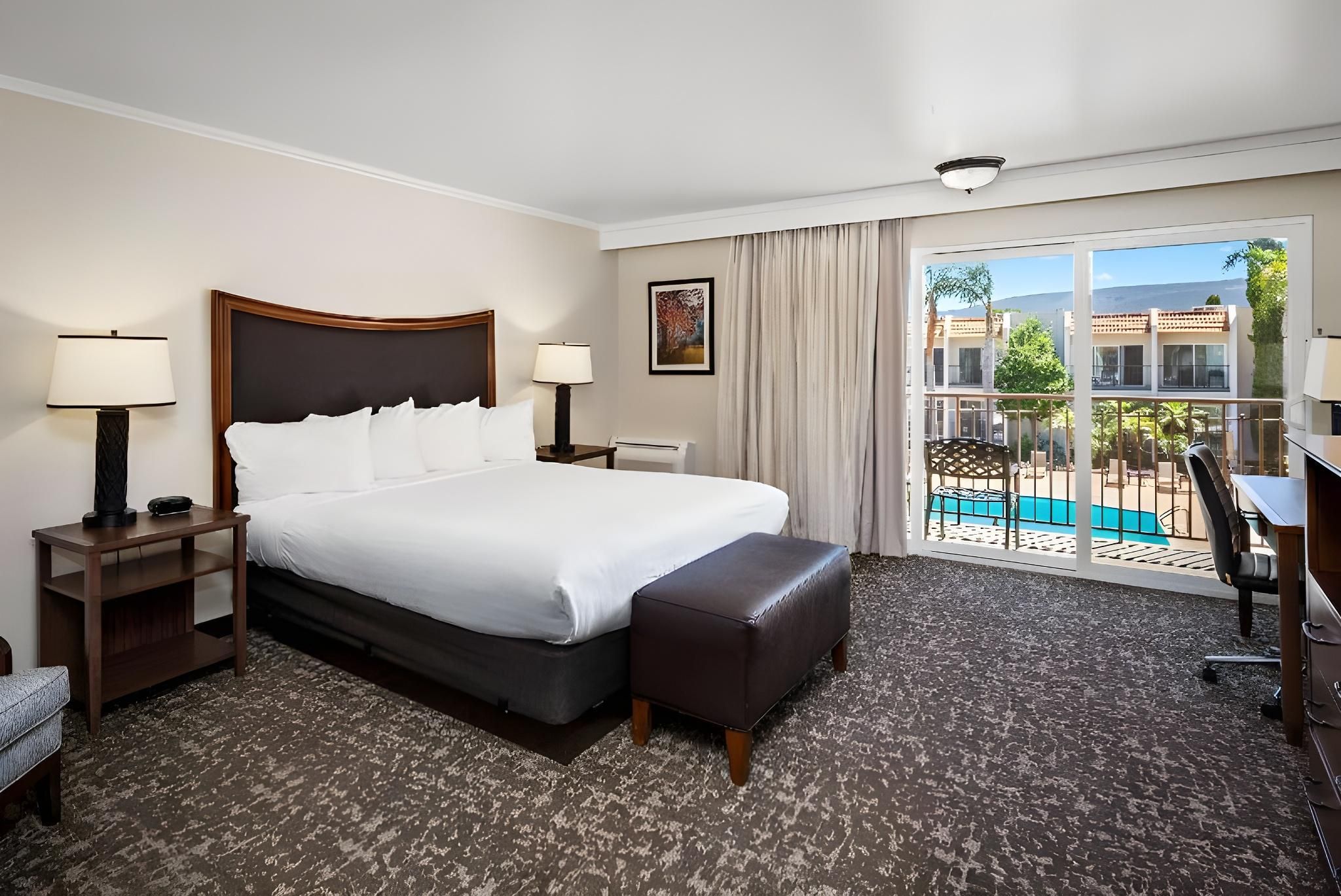 1 King Bed, Non-Smoking, Balcony, Pool View, High Speed Internet Access, Refrigerator, Coffee Maker,