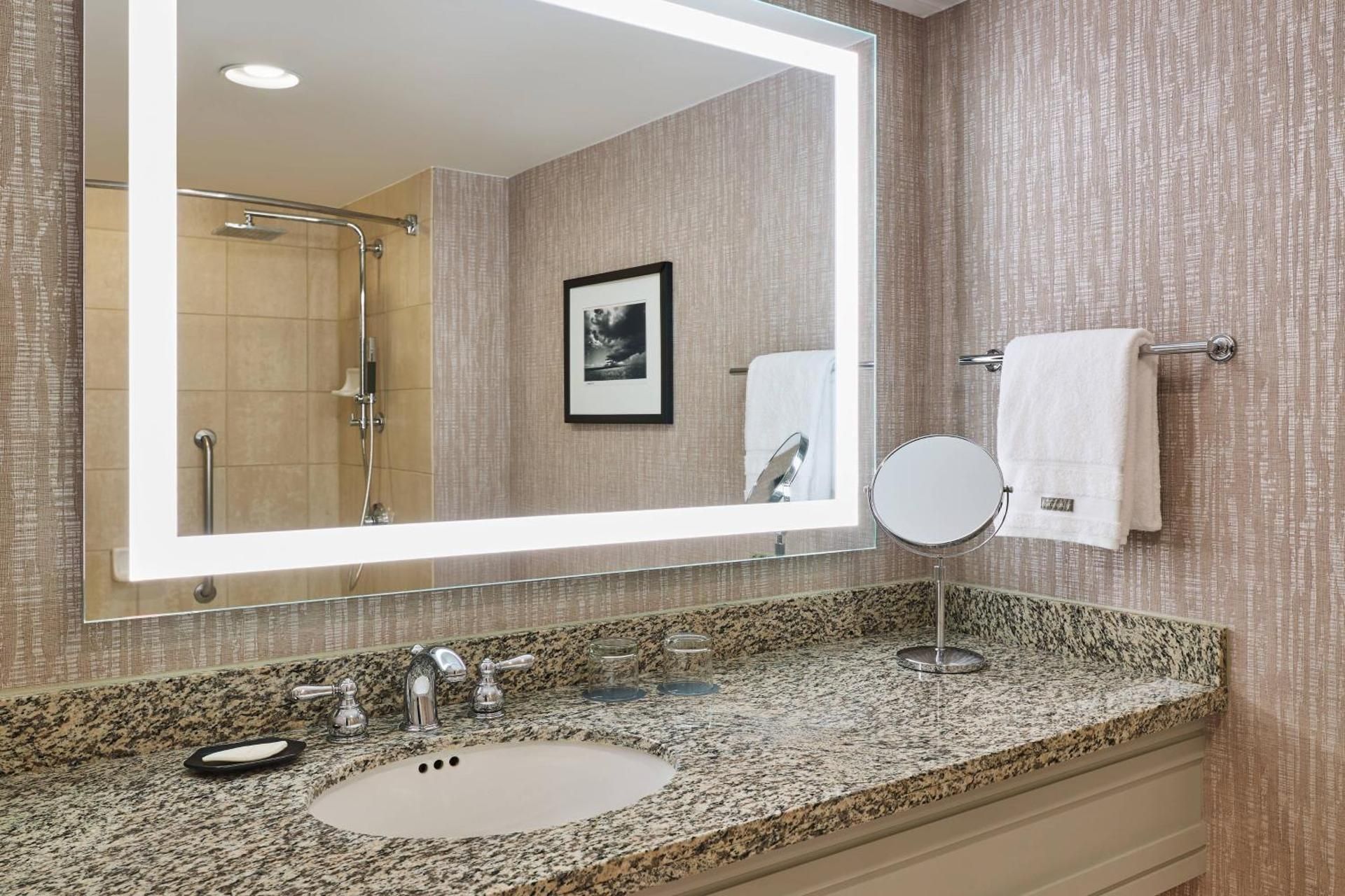 Traditional Double Room with Two Double Beds and Roll-in Shower - Mobility Accessible