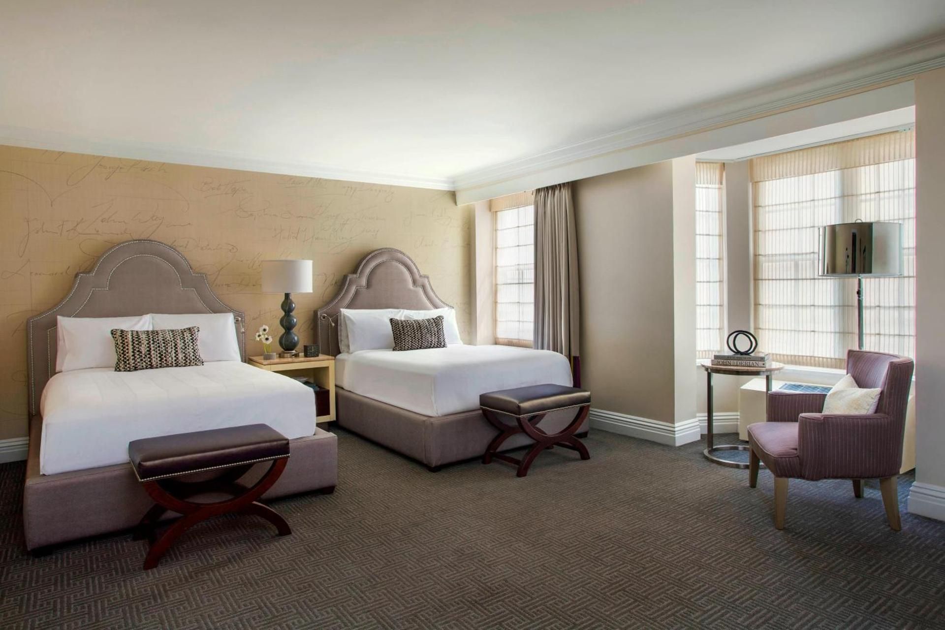 Double Room with Two Double Beds and Roll-in Shower - Mobility Accessible