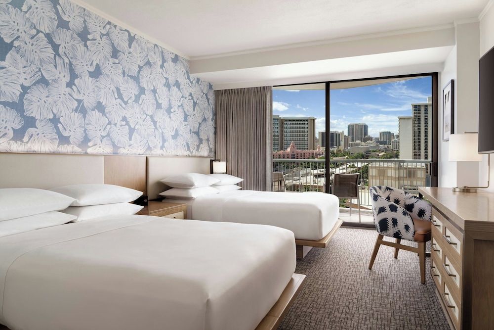 Room, 2 Double Beds, Partial Ocean View, Tower (Renovated)