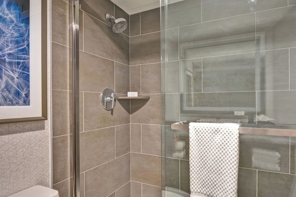 Corner Suite, 1 King bed w/ shower and sleeper Sofa
