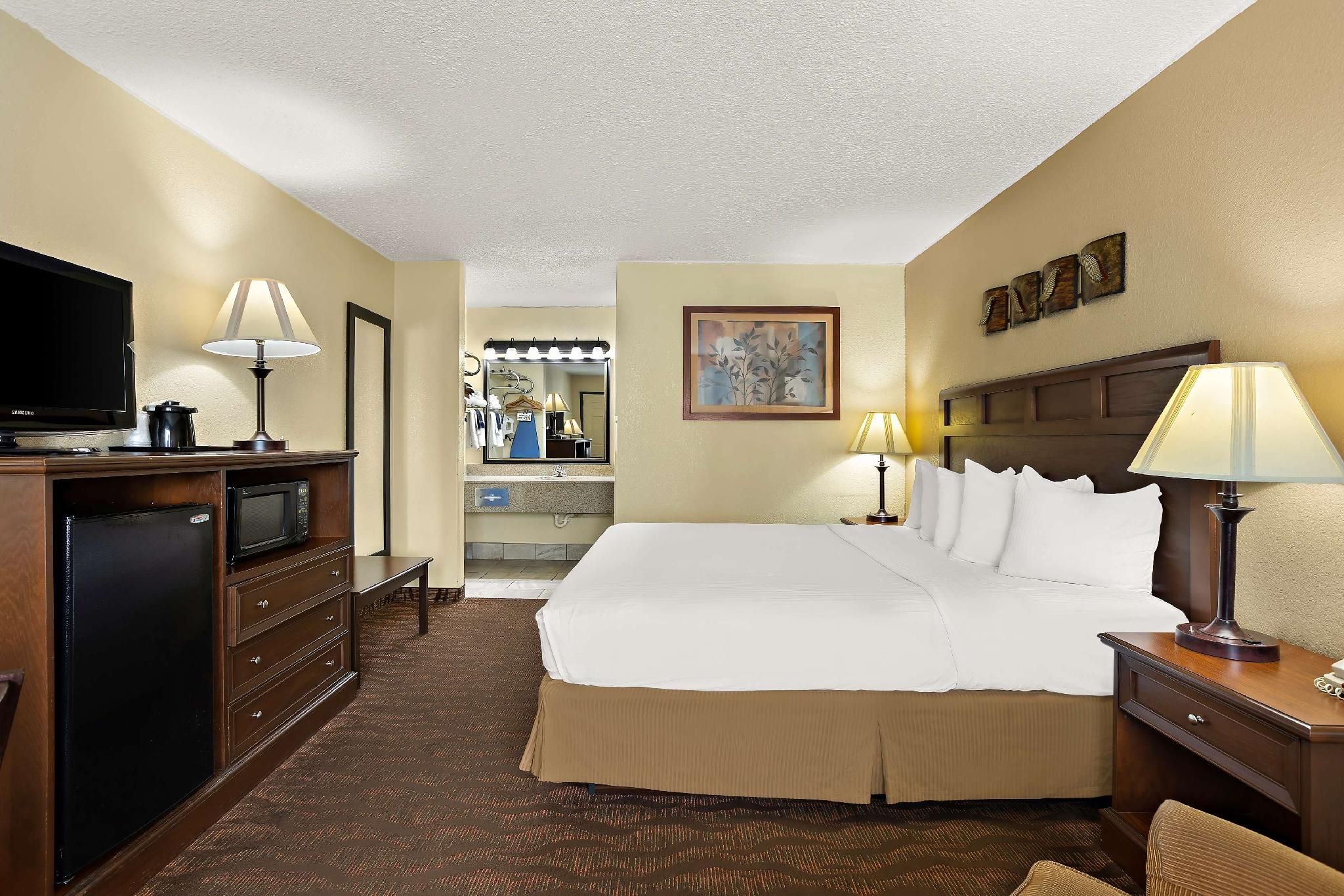 1 King Bed, Non-Smoking, Work Desk, Lounge Chair, Microwave And Refrigerator, Wi-Fi, Full Breakfast