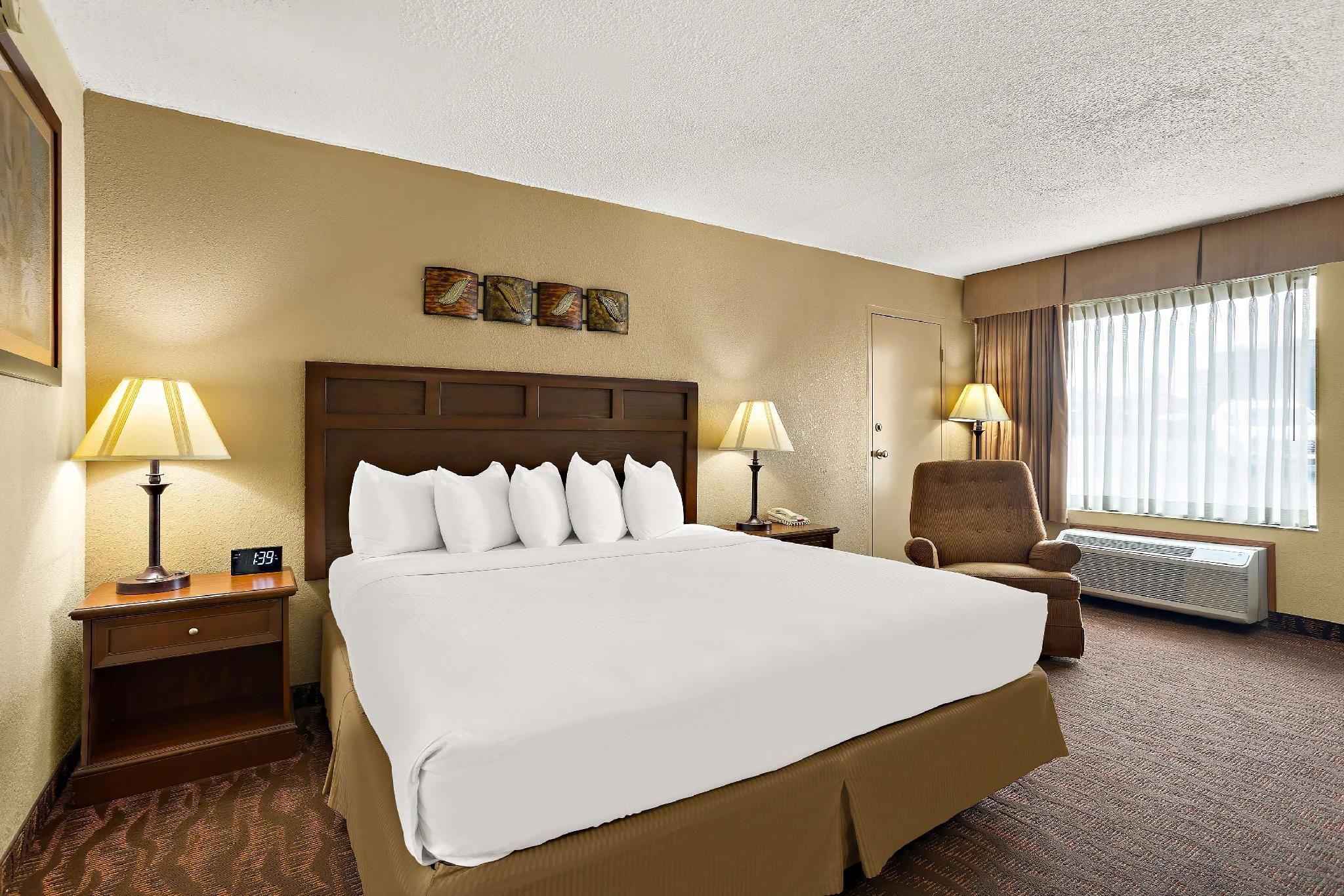 1 King Bed, Non-Smoking, Work Desk, Lounge Chair, Microwave And Refrigerator, Wi-Fi, Full Breakfast
