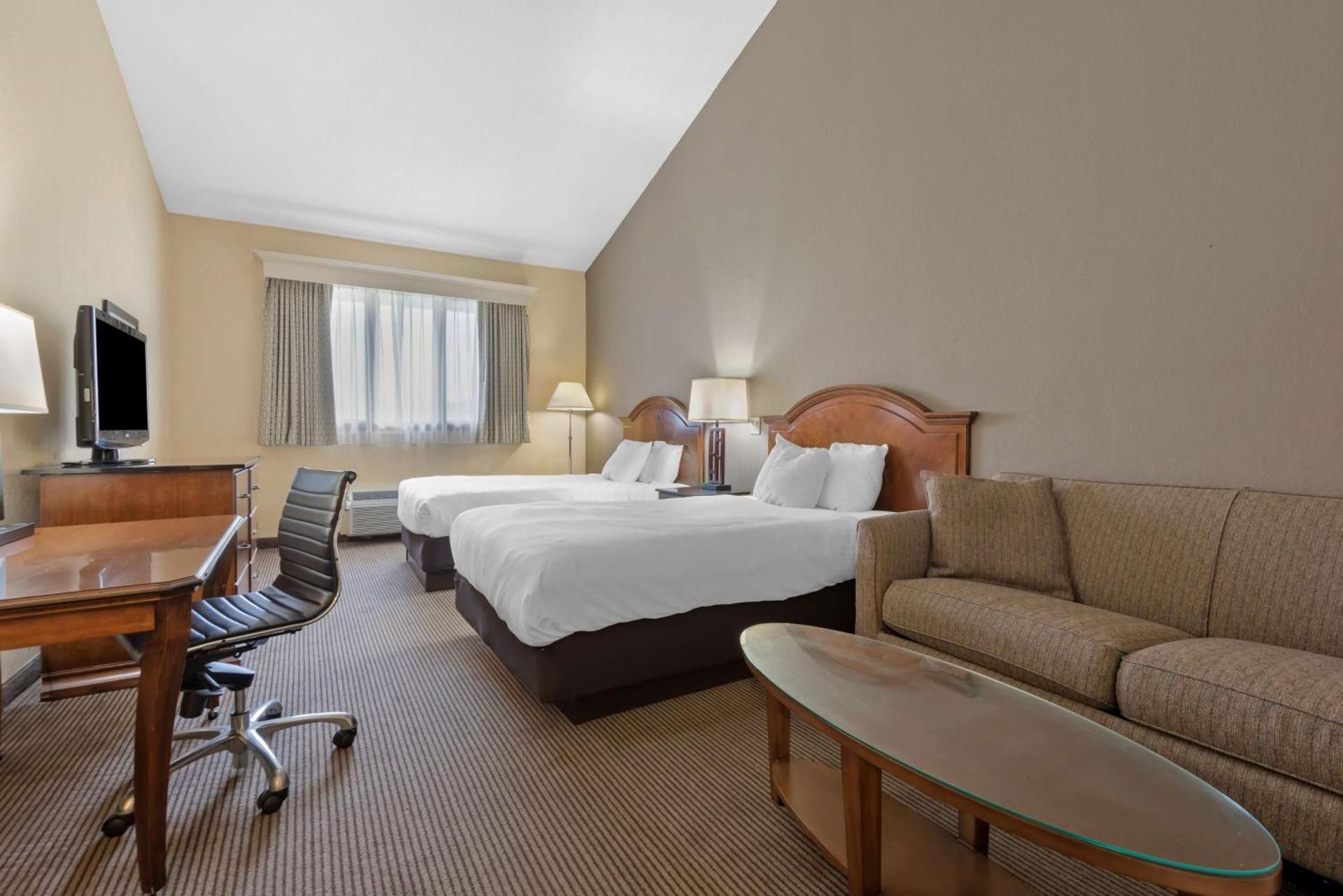 Double Room with Two Double Beds and Roll-In Shower - Disability Access