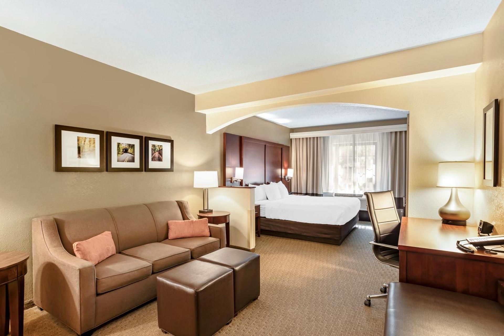 1 King Bed with Sofa Bed, 1-Person Whirlpool In Bath