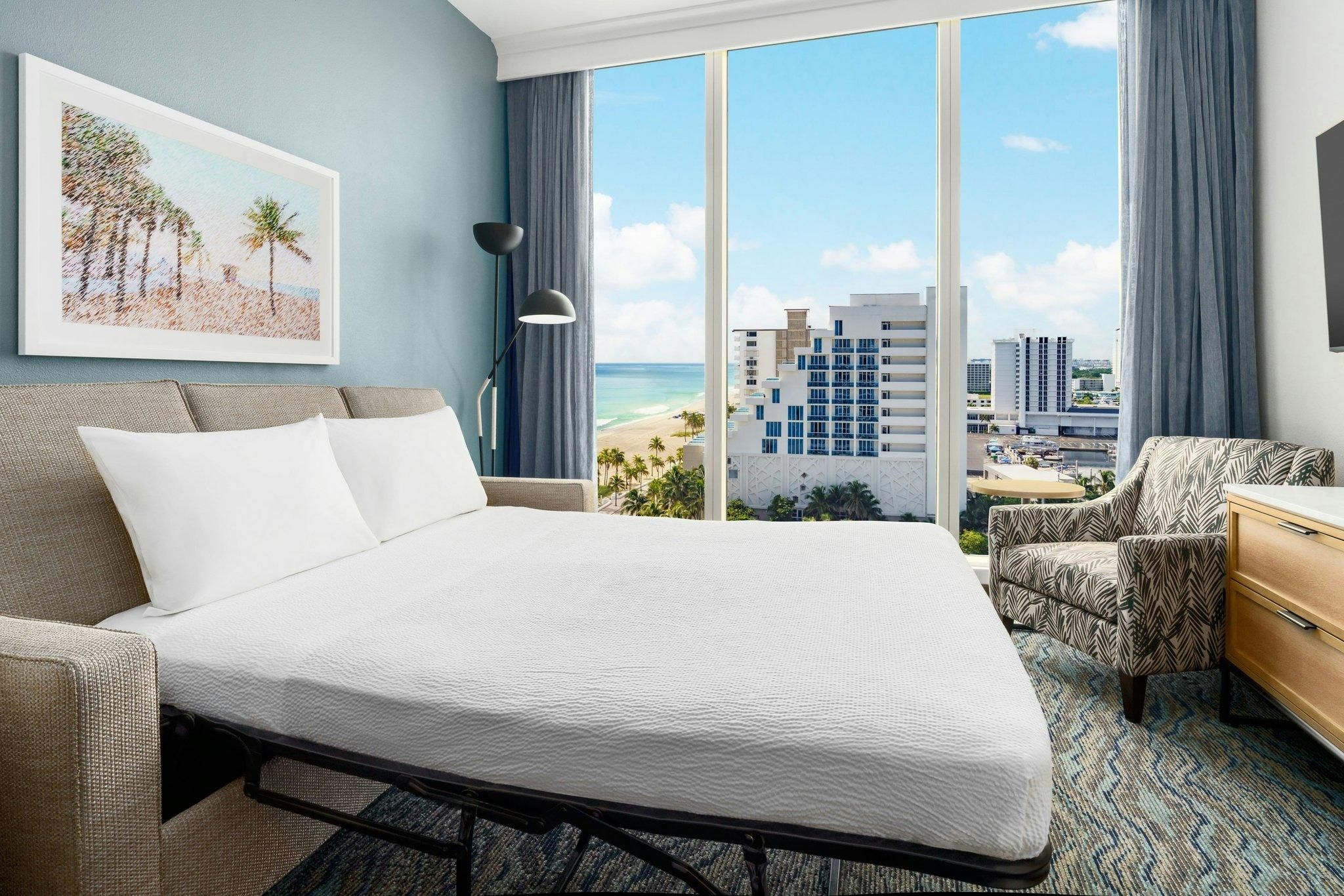 Ocean View, 1 Bedroom Suite, 1 King, Sofa bed, High floor