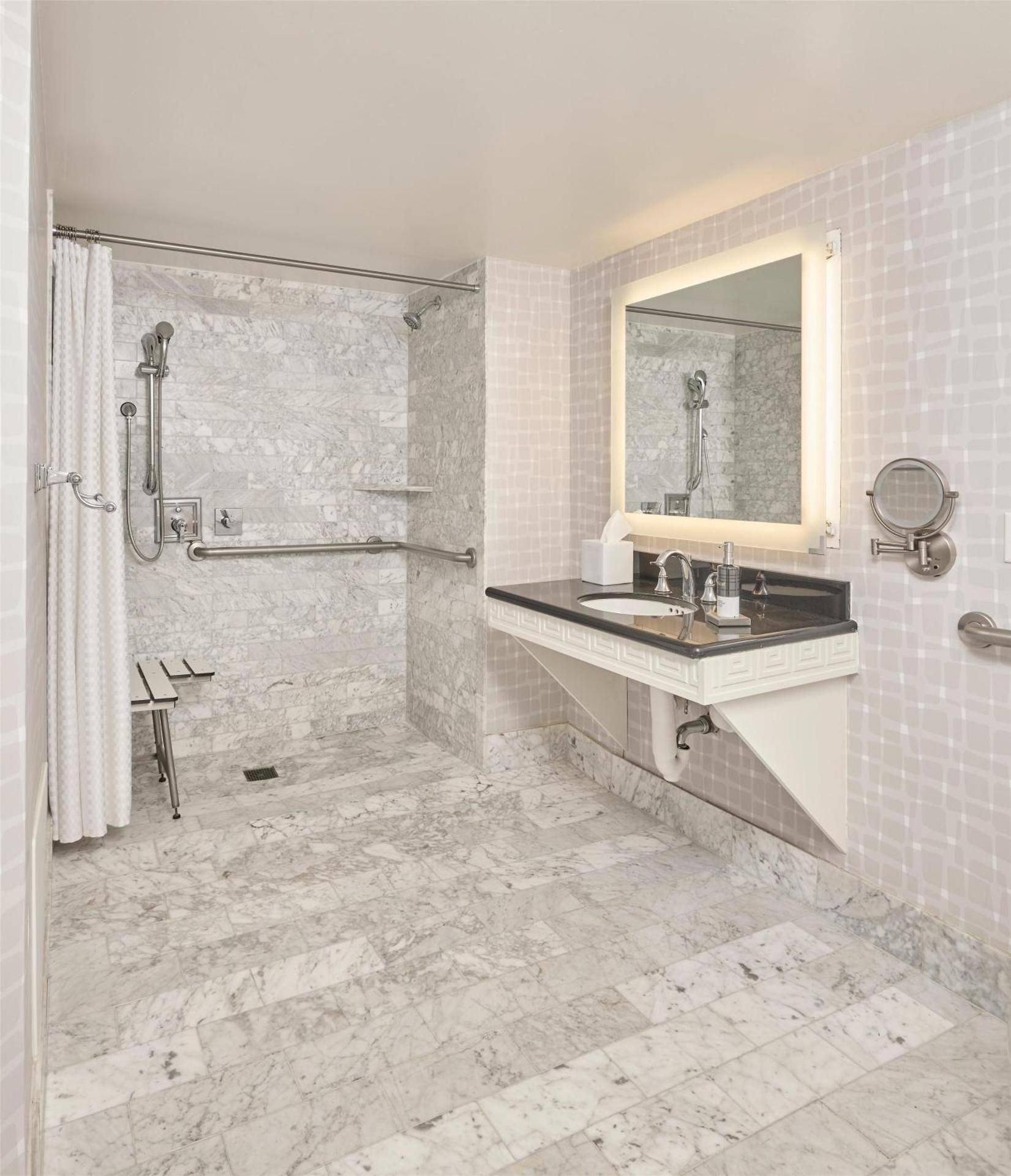 Coastal Suite with One King Bed, Balcony and Accessible Roll-In Shower