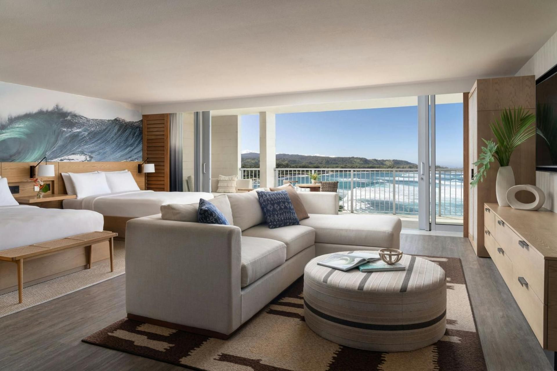 Oceanfront Suite with Two Queen Beds with Sofa Bed and Lanai
