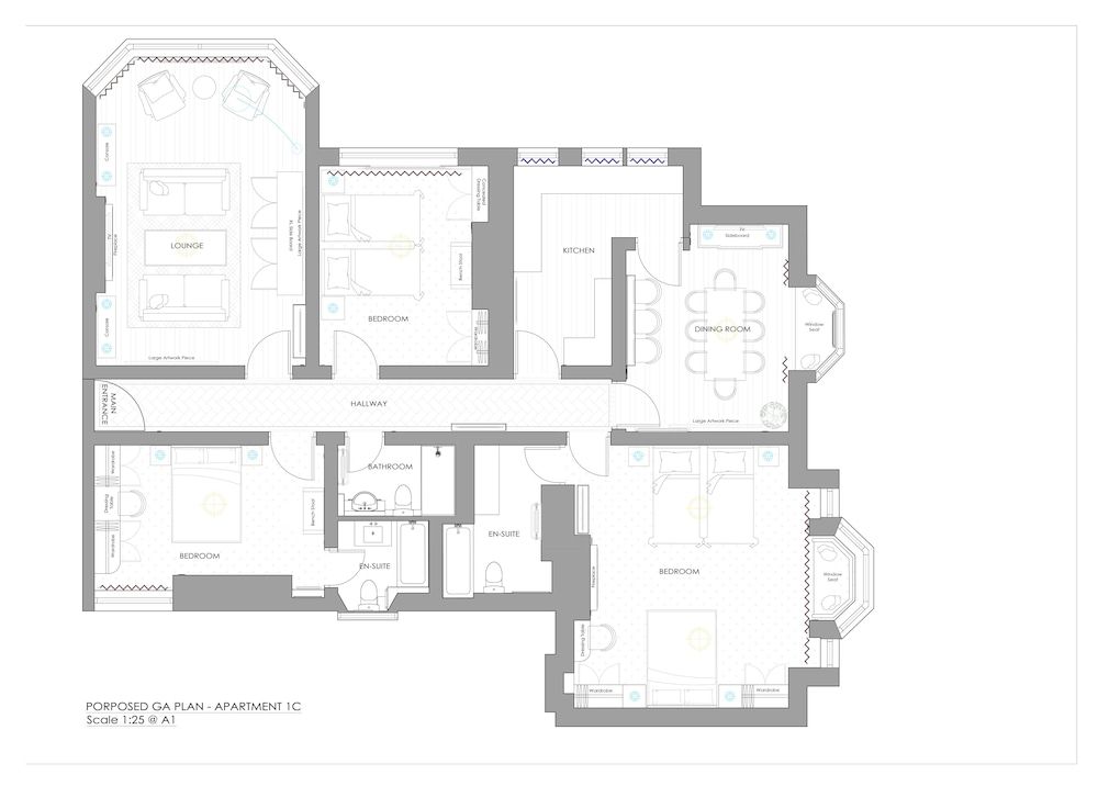 Room layout blue print