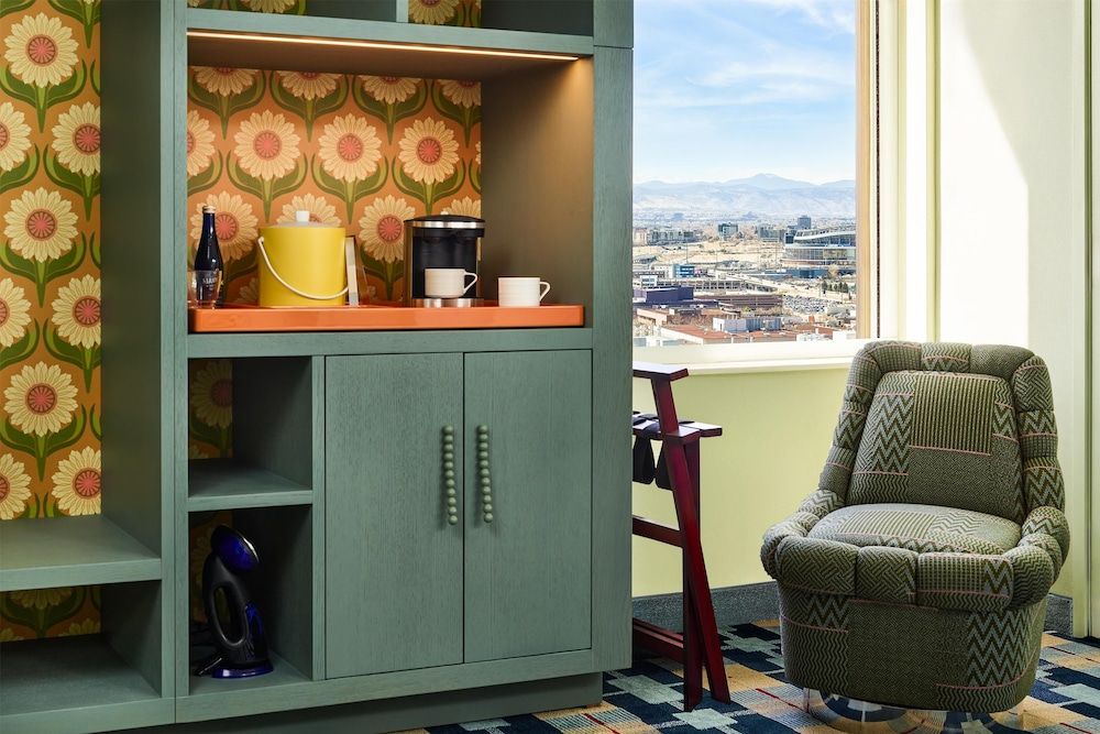 the Curtis Denver - a DoubleTree by Hilton Hotel Room, 1 King Bed, Refrigerator 8