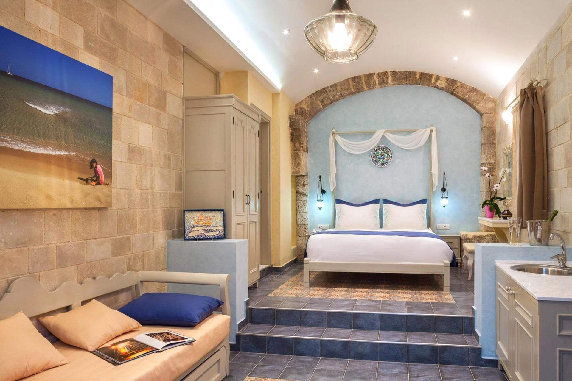 Senior Suite with Private Garden and Outdoor Hot tub (Views of Rhodes)