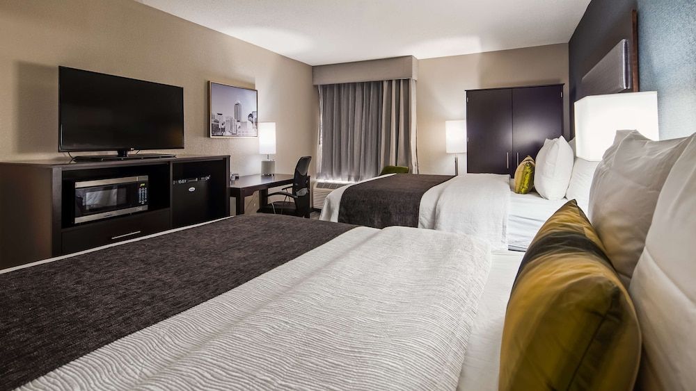Standard Room, 2 Queen Beds, Non Smoking, Refrigerator & Microwave