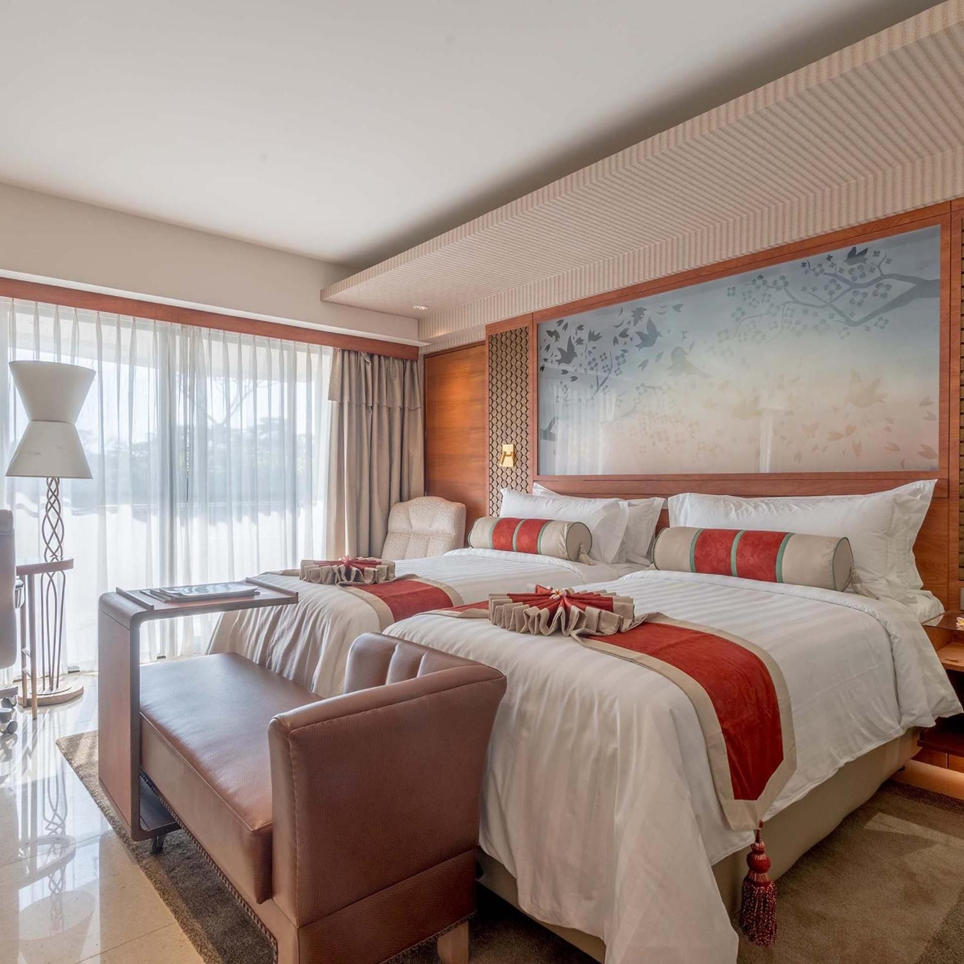 Deluxe Premium Twin Room with Outdoor Tub & Rice Field View