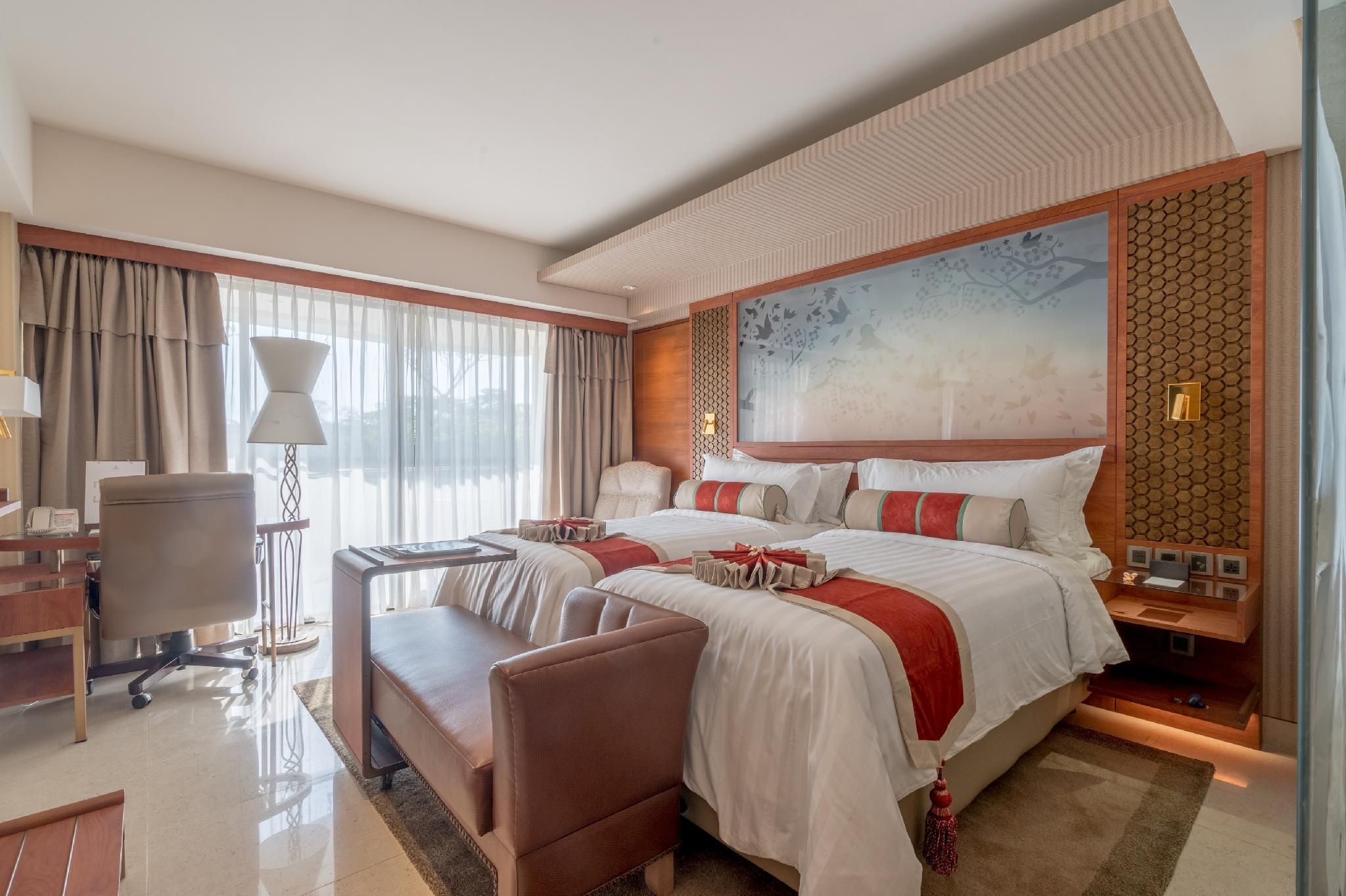 Deluxe Premium Rice Field View Twin Room with Outdoor Soaking Tub