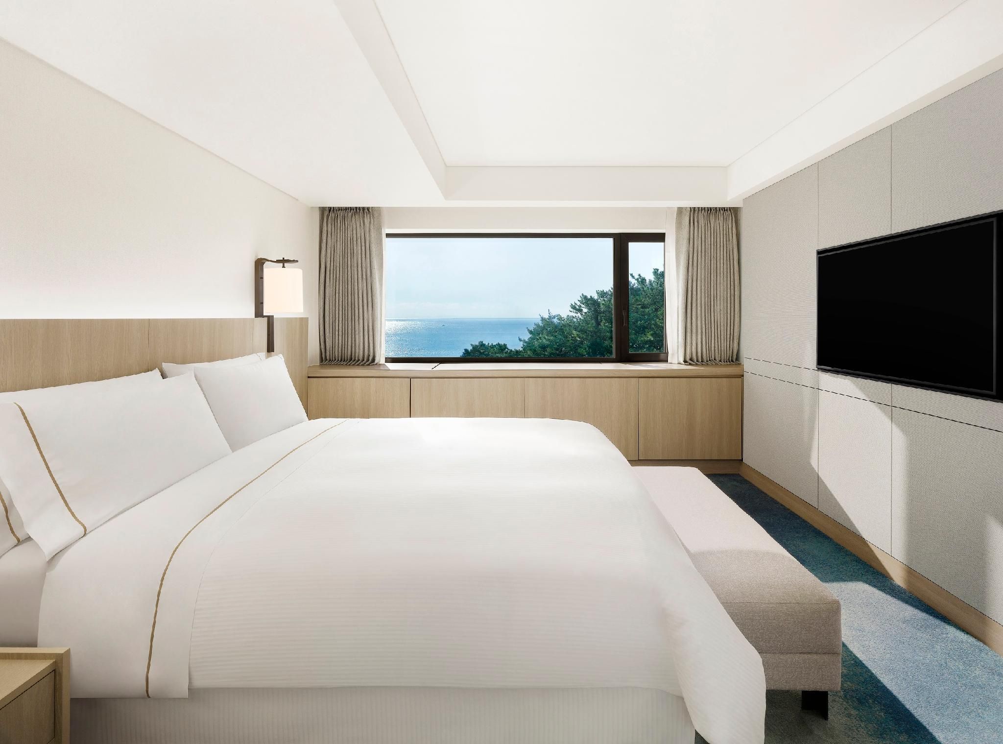 Executive Park Suite, Club Lounge Access, 1 Bedroom Suite, 1 King, Partial Sea View, Corner Room