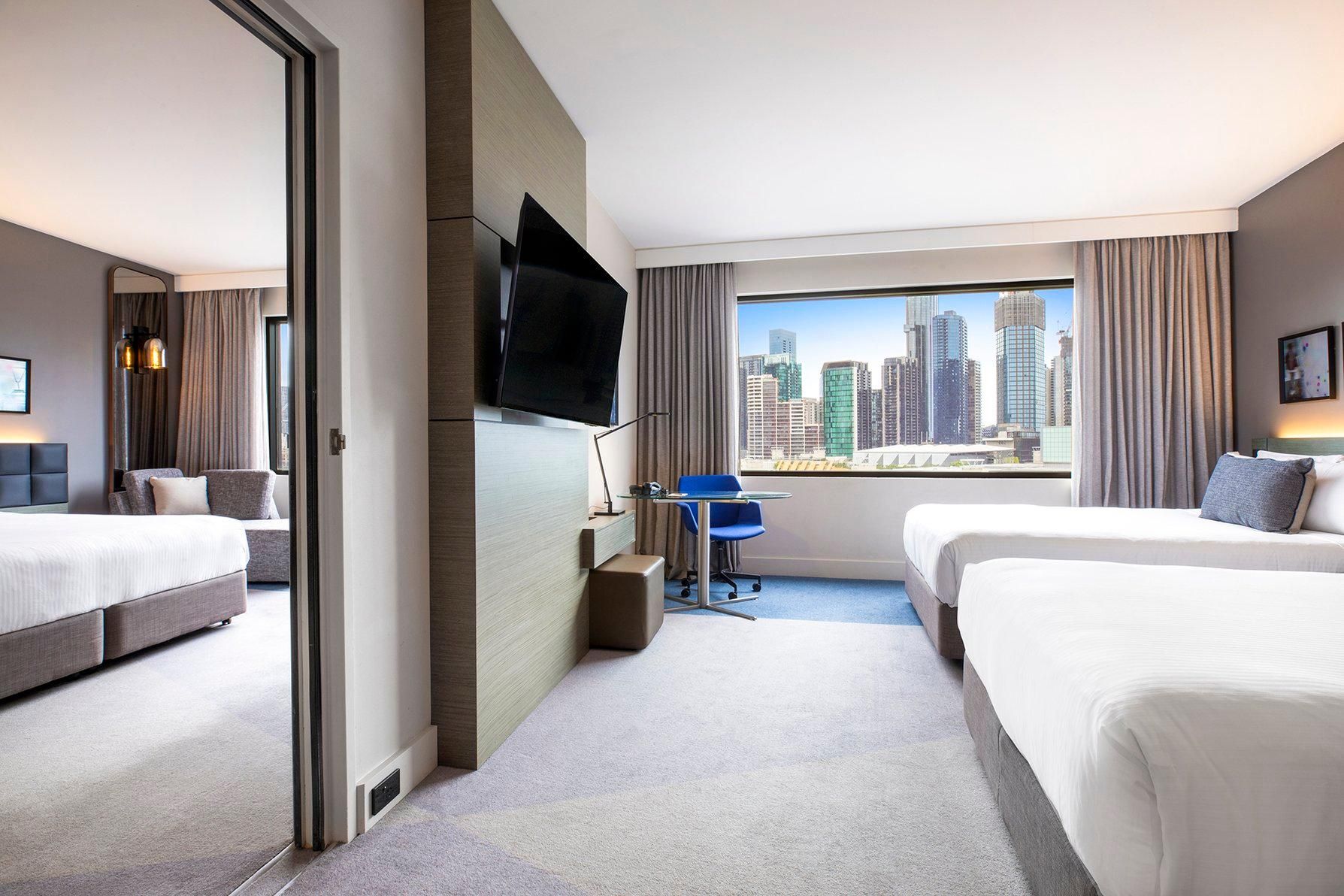 1 King 2 Double Standard Family Room River View