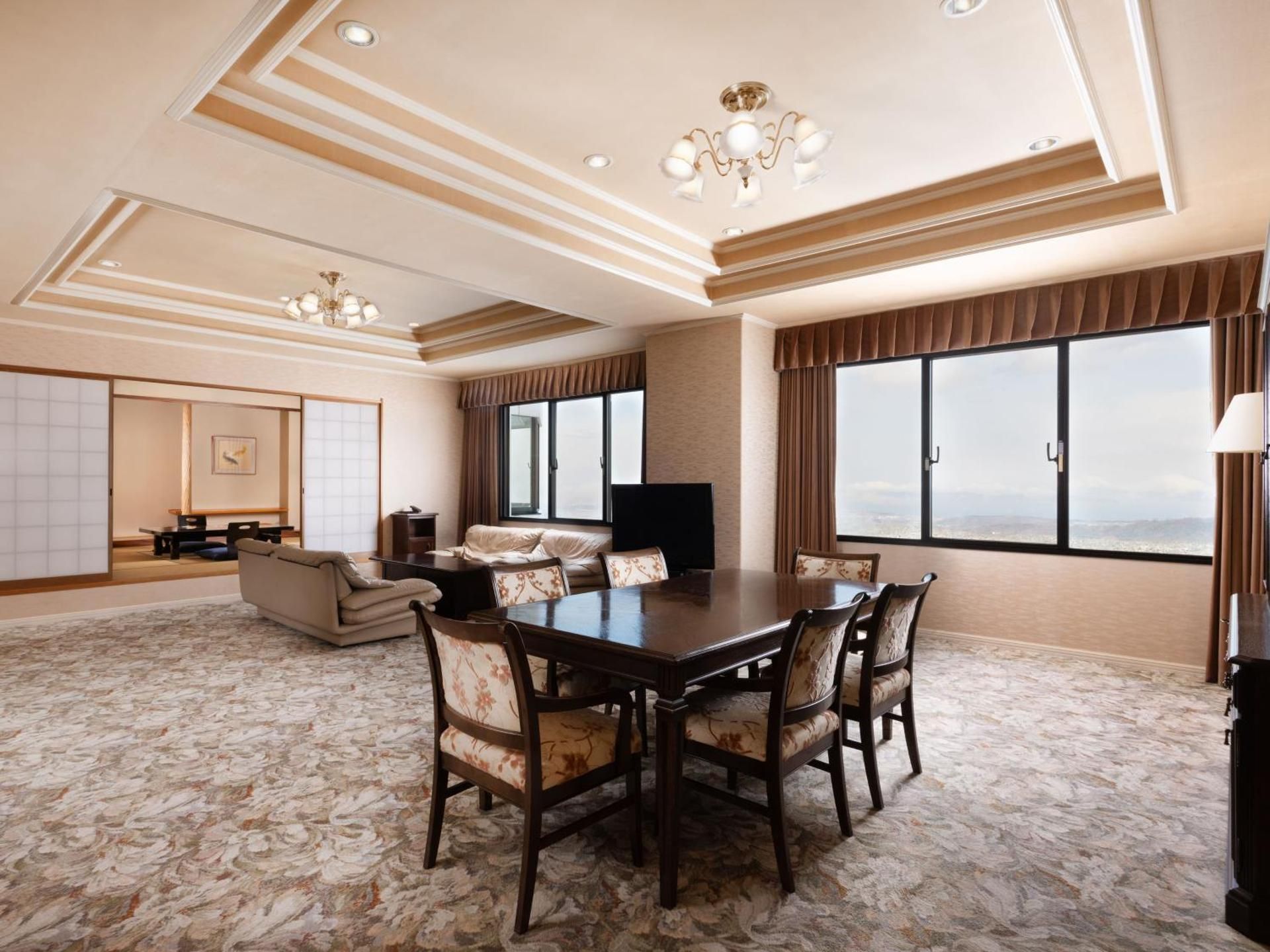 Classic Junior Suite, Japanese-Western style, 2 single beds and 2 futon beds, Ocean/Sea view