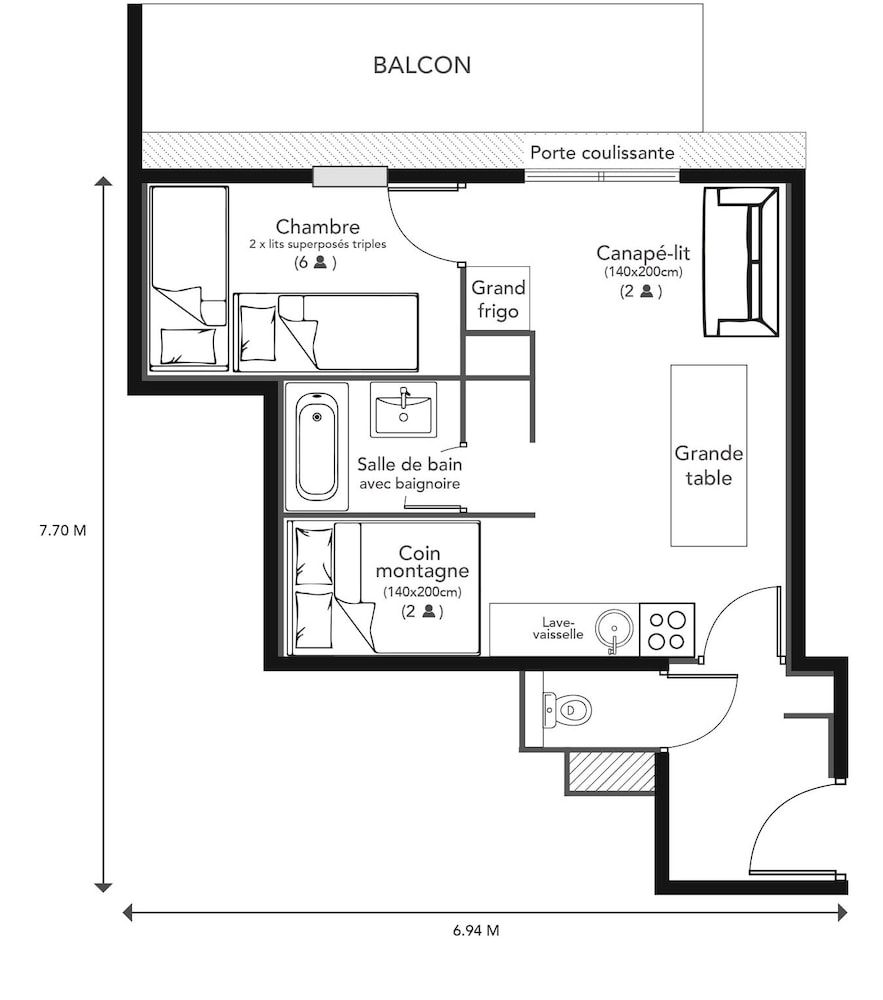 RisoulSki Antarès Superior Apartment, 1 Bedroom, Balcony 8