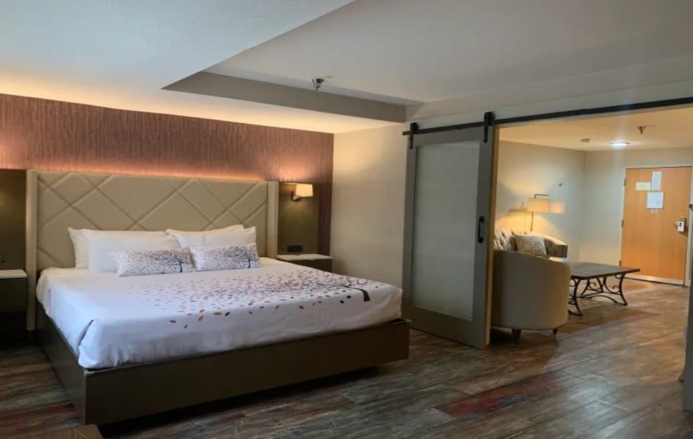 King suite-separate living area-shower only-partial mountain view-larger room