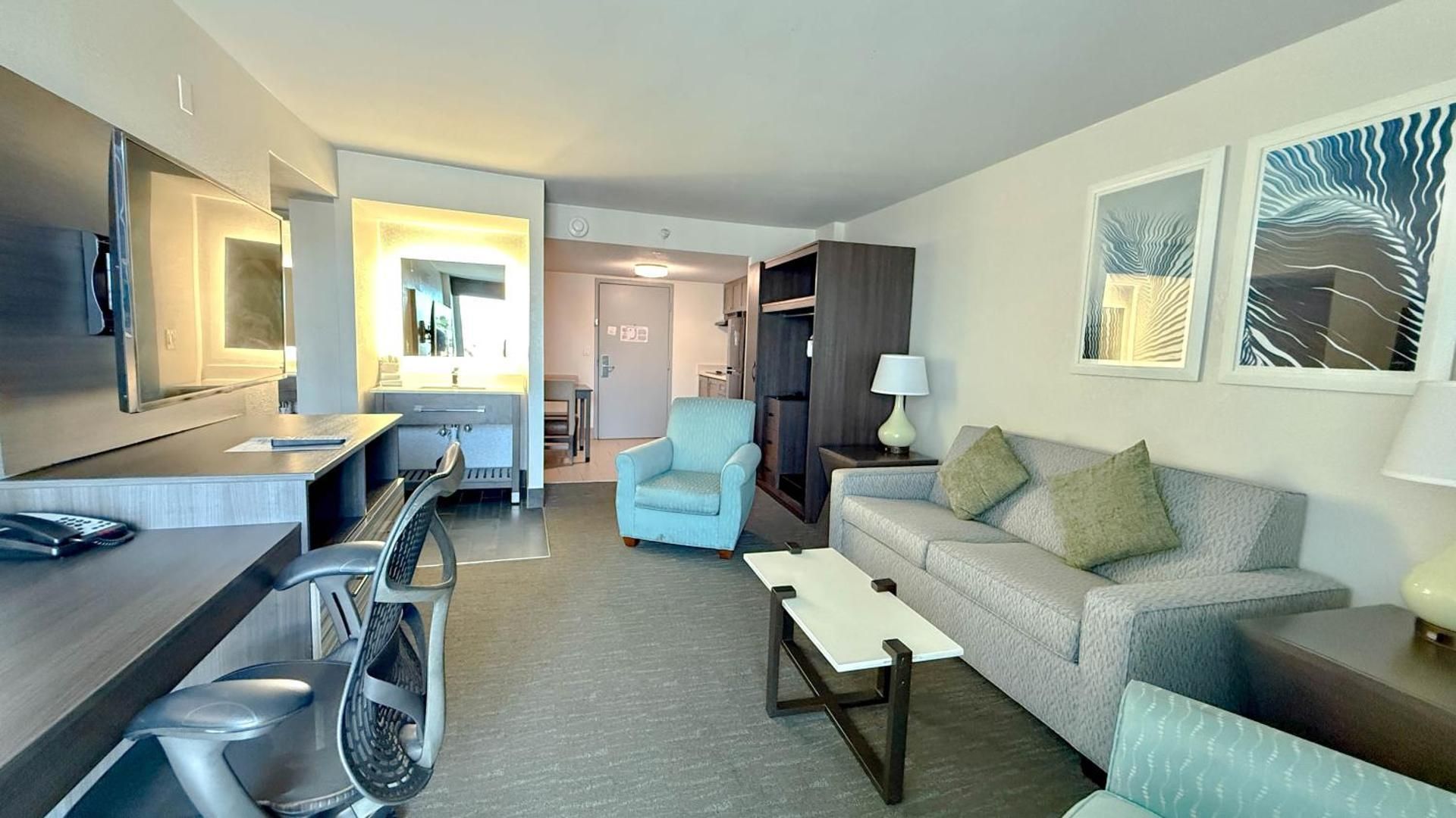 Two-Room Queen Suite with Two Queen Beds, Sofa Bed, Balcony, Partial Ocean View and Kitchenette - Non-Smoking