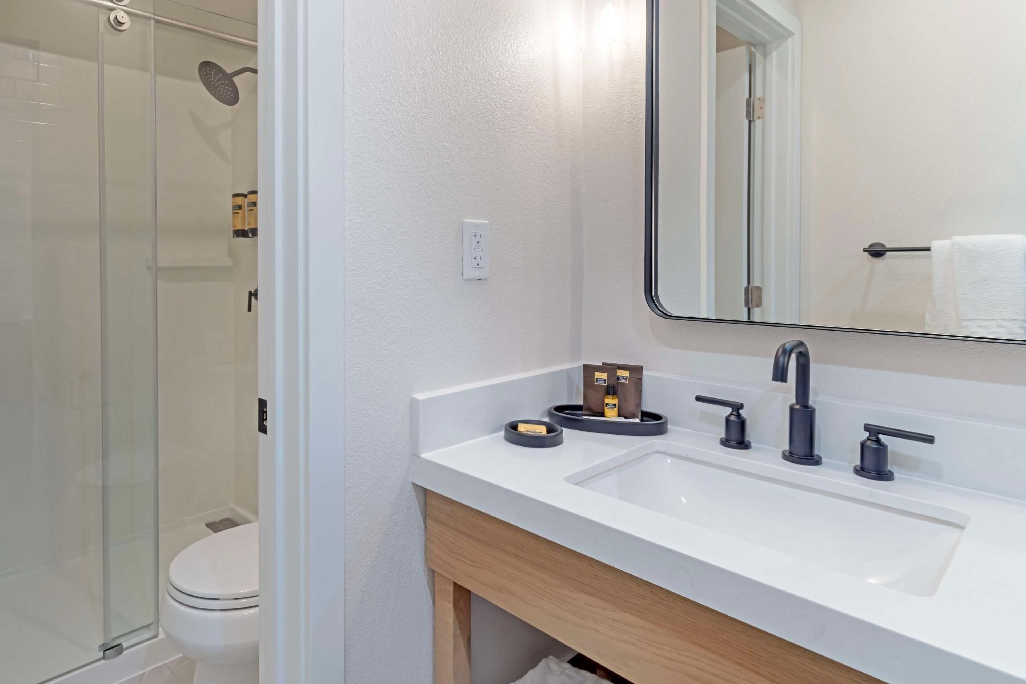 Suite - 2 Queen Beds, Nonsmoking, Sofabed, Living Room, Walk-in Shower