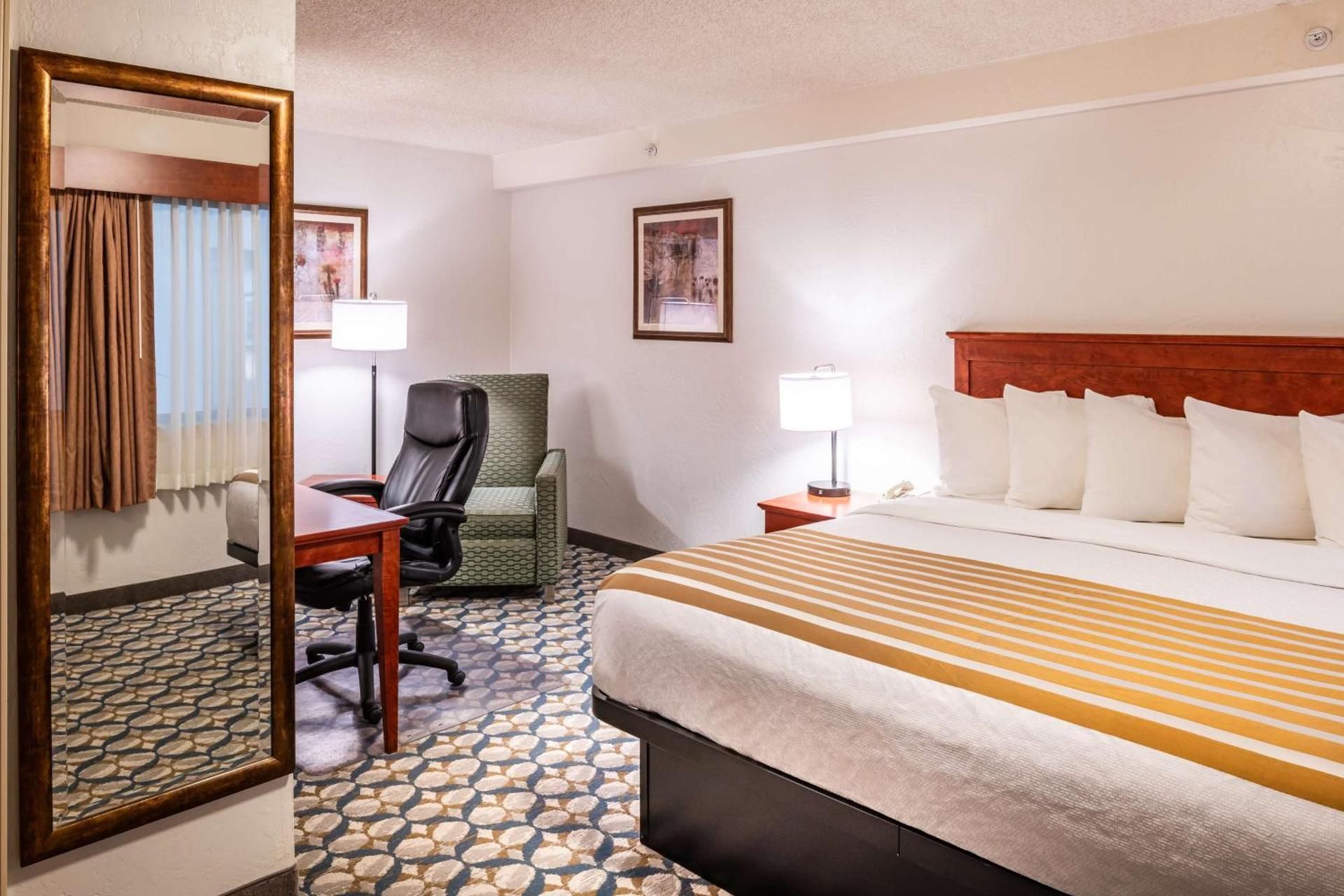 1 King Bed, Non-Smoking, High Speed Internet Access, Refrigerator, Flat Screen Television, Pillow To