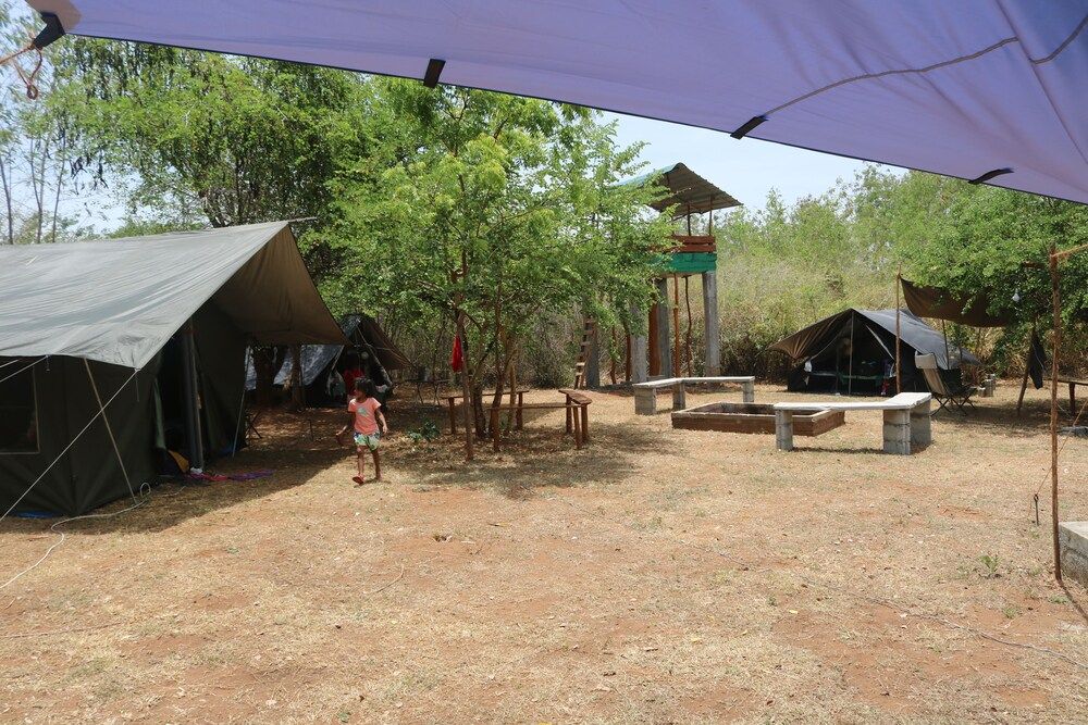 Dev's Campground Classic Tent, 2 Twin Beds, Garden View, Garden Area