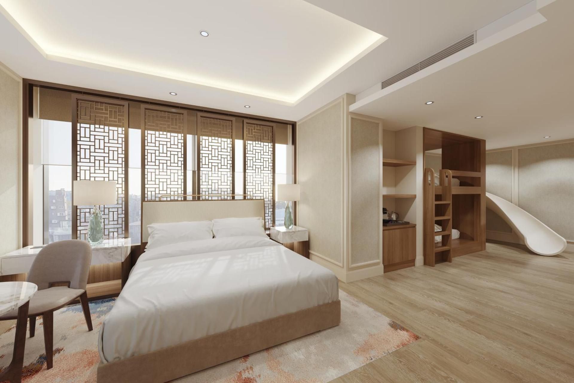 Family Room With 1 King And Bunk Beds