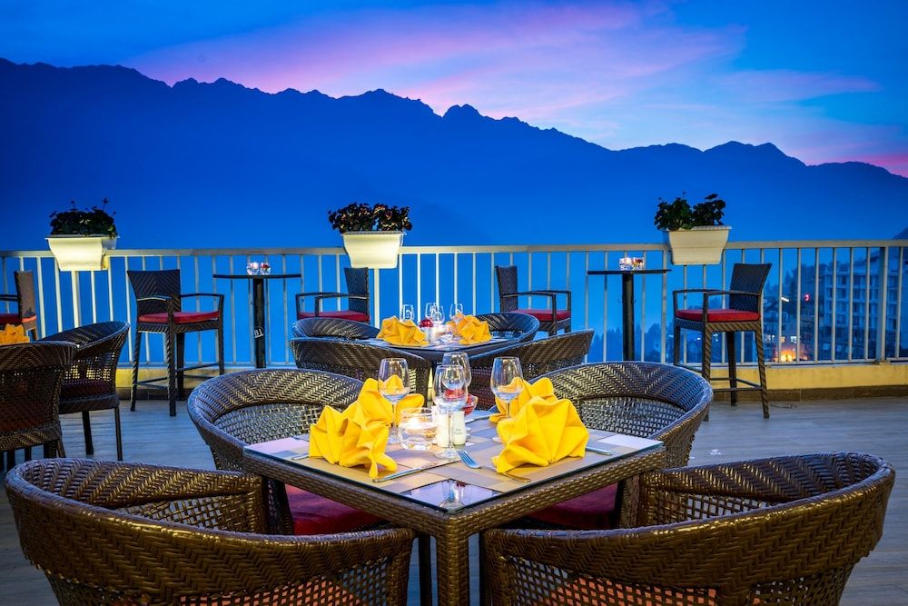 Outdoor banquet area