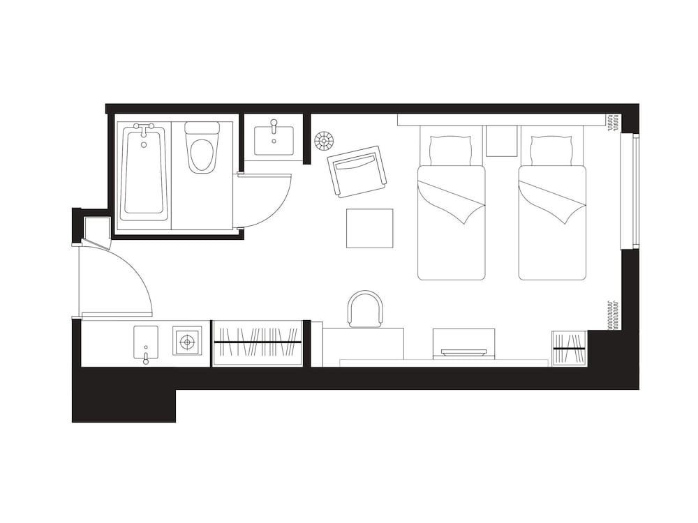 Citadines Shinjuku Tokyo Studio, 2 Twin Beds 5