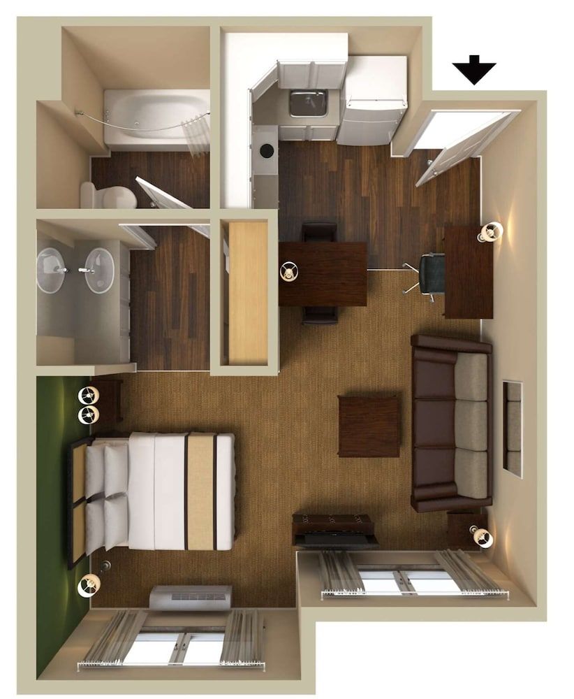 Extended Stay America Suites Minneapolis Airport Eagan North Deluxe Studio, 1 King Bed with Sofa bed, Non Smoking 2