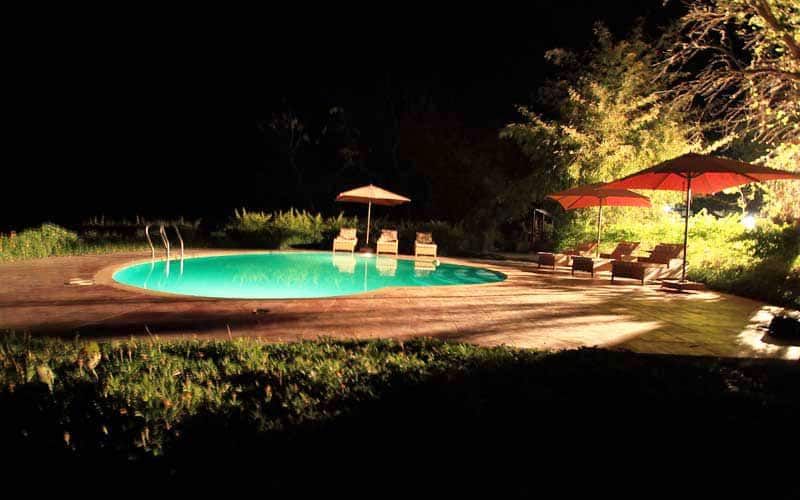 swimming pool in night
