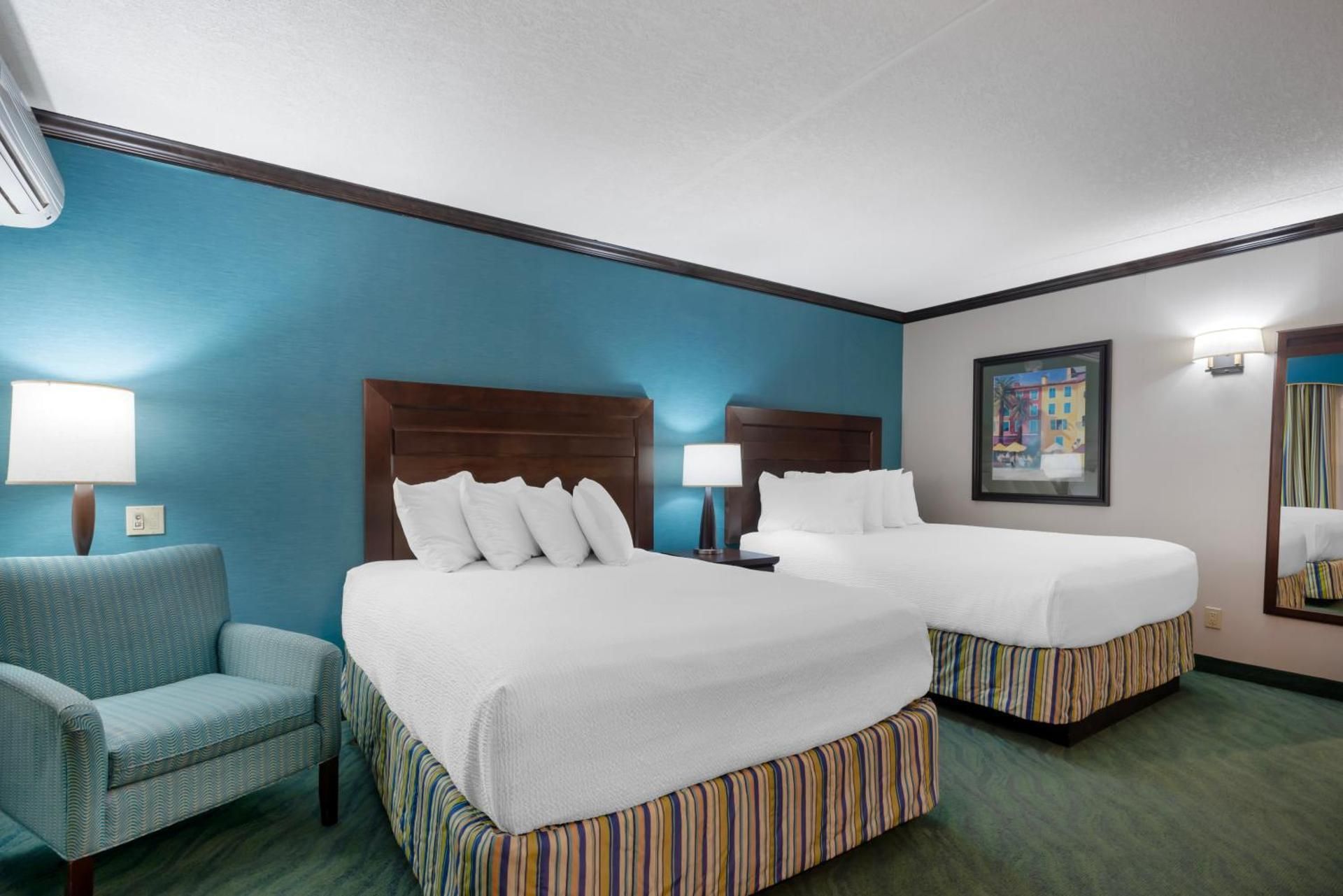 Queen Room with Two Queen Beds and Walk-In Shower - Poolside/Disability Access/Non-Smoking