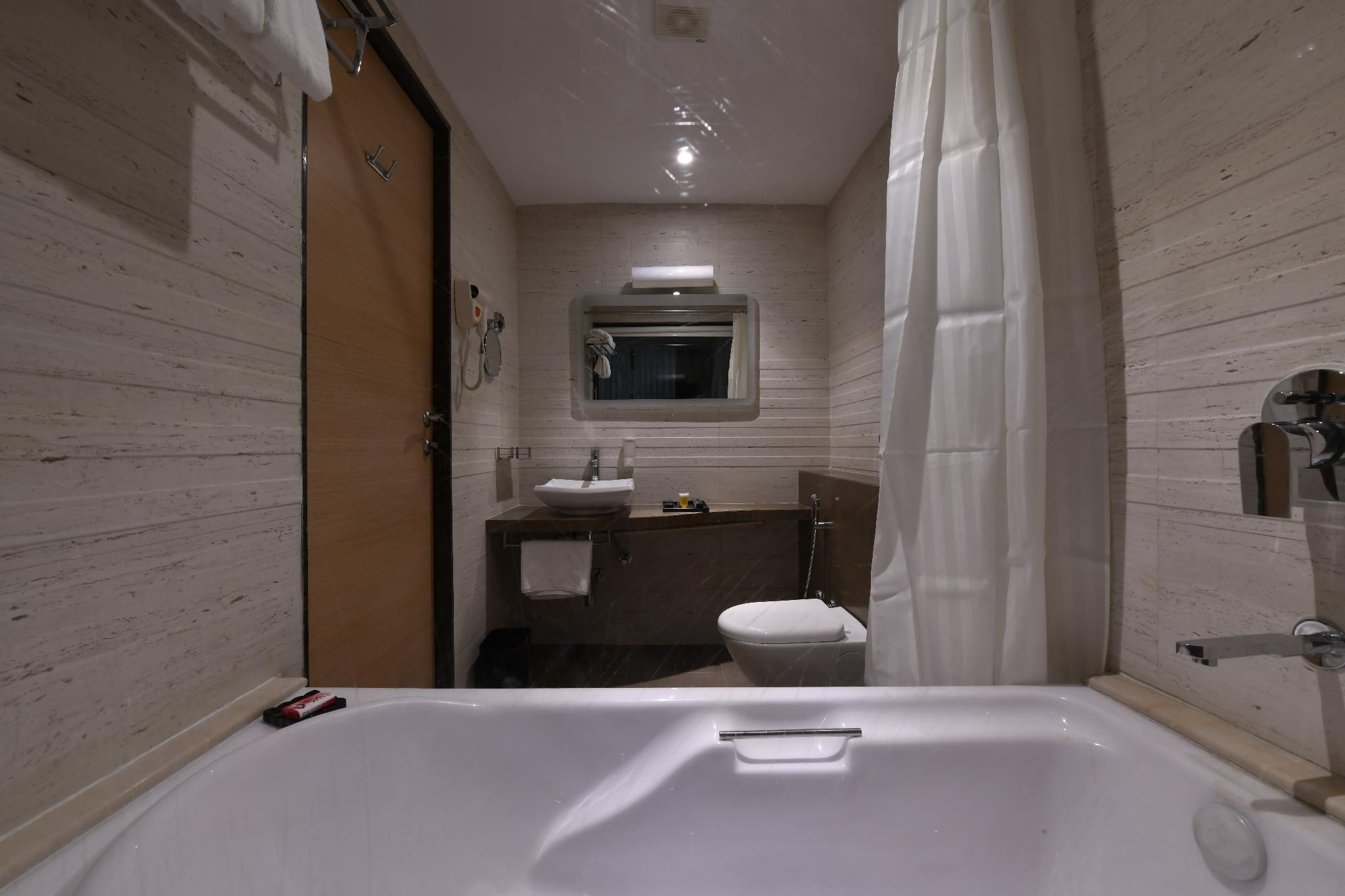 Executive with Bathtub