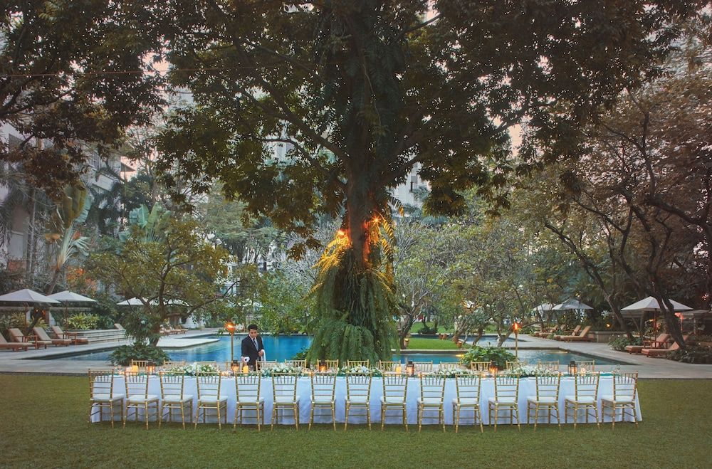 Outdoor banquet area