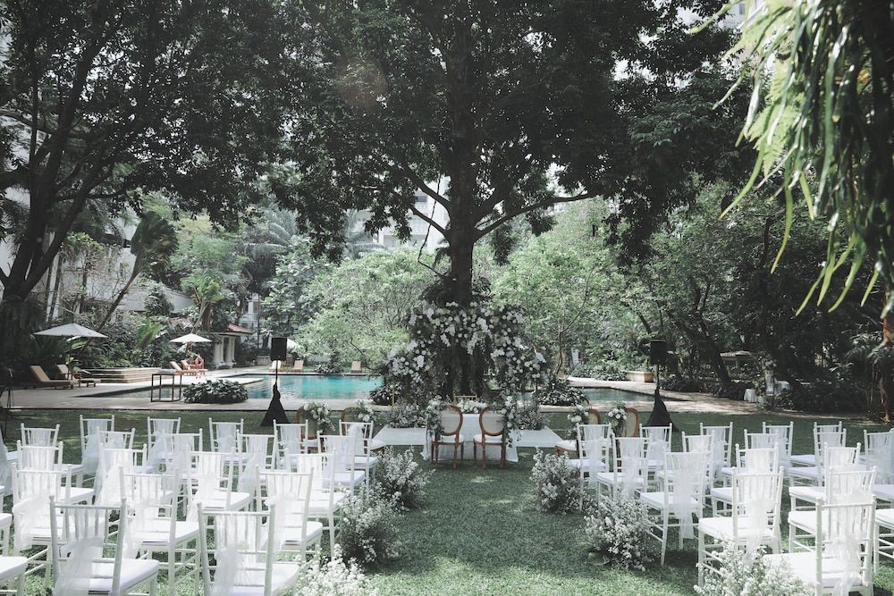 Outdoor banquet area