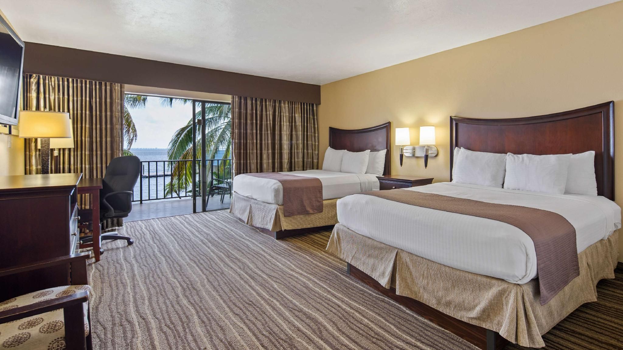 2 Queen Beds, Non-Smoking, Standard River View, High Speed Internet Access, Private Balcony, Full Br